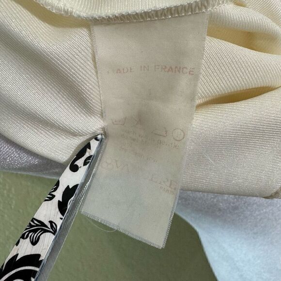 Valisere Paris Size S Semi Sheer Satin Nightgown Ivory Embroidered Lace Vintage - Picture 8 of 9